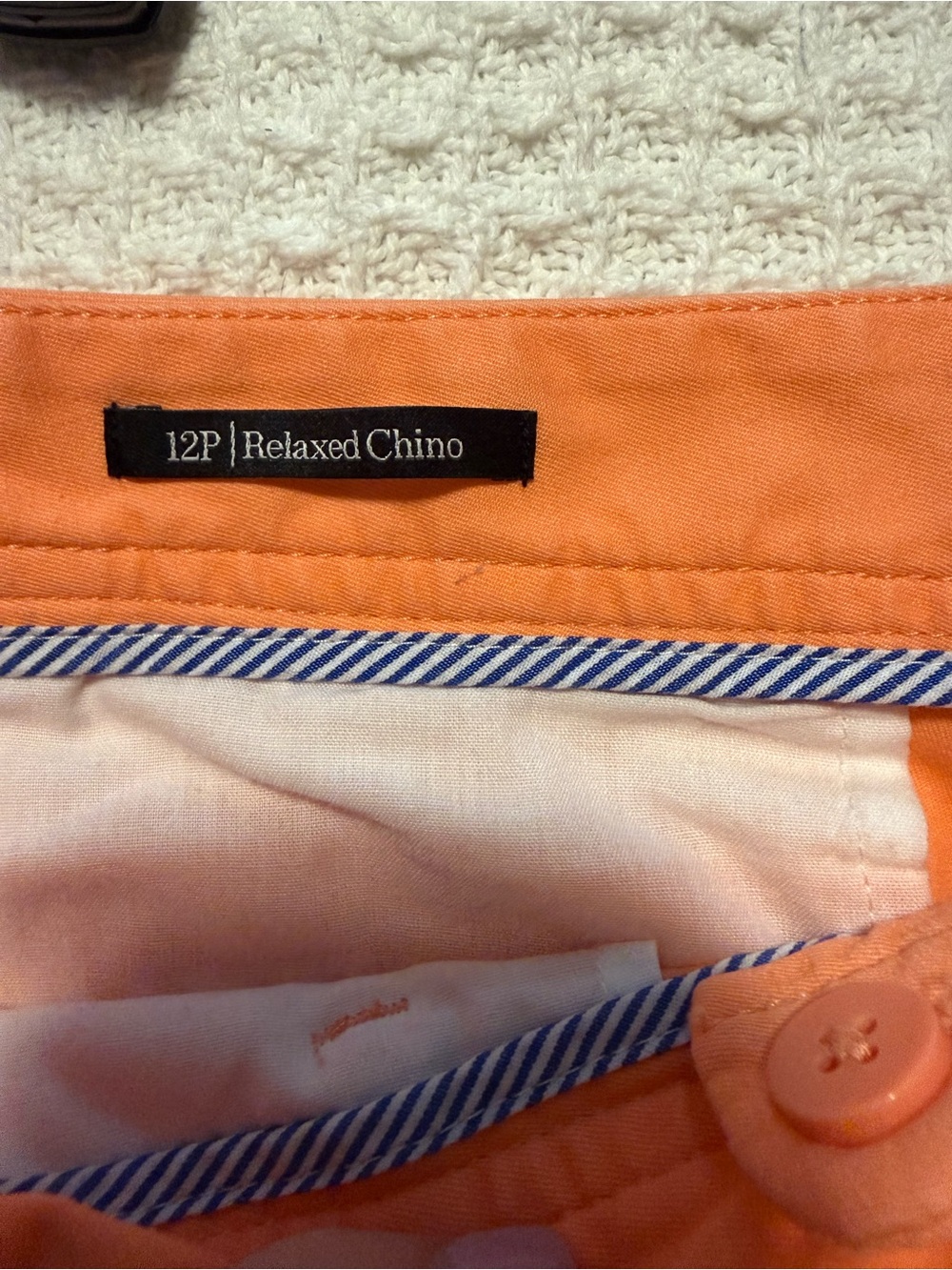 Talbots Relaxed Chino Pants | 12 Petite | Peach Cotton Stretch - Picture 6 of 6